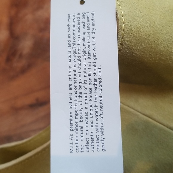 NWT M.I.L.A. Chartreuse suede leather bag Emma Bag - Picture 4 of 5
